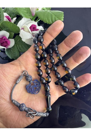 1000 ayar trabzon kazaz gümüş püsküllü orjinal sürmeli ateş kehribar