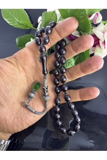 1000 ayar trabzon kazaz gümüş püsküllü sıkma kehribar