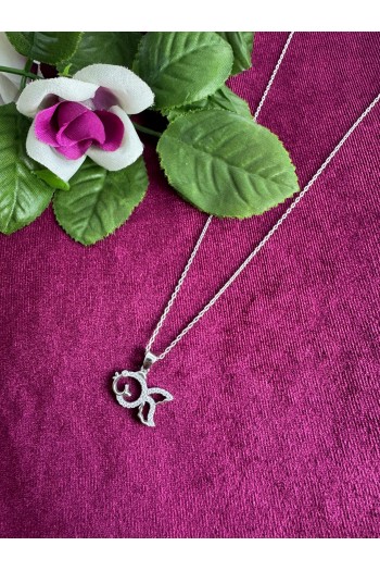 925 ayar balık motifli zirkon taşlı gümüş kolye