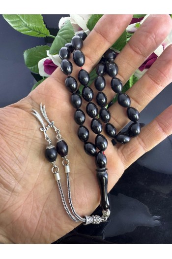 925 ayar gümüş püsküllü badem kesim   sıkma kehribar