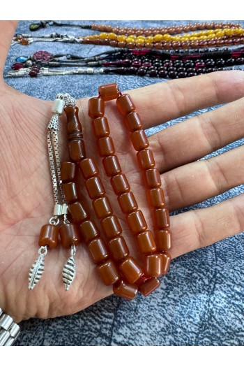 925 ayar gümüş püsküllü çubuk sıkma kehribar bilek boy