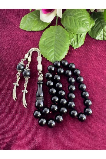 925 ayar gümüş püsküllü küre kesim bilek boy sıkma kehribar