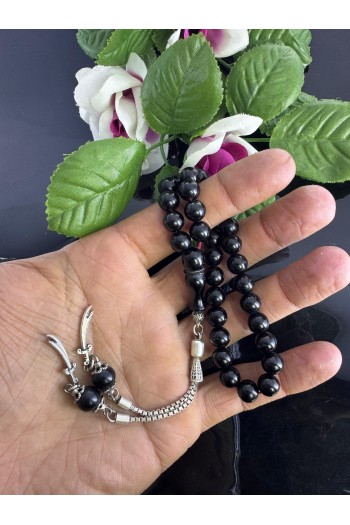 925 ayar gümüş püsküllü küre kesim bilek boy sıkma kehribar