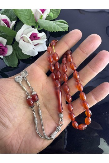 925 ayar gümüş püsküllü zar kehribar 