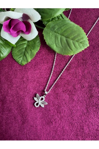 925 ayar kanatlı sonsuzluk motifli zirkon taşlı gümüş kolye