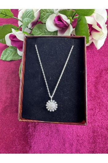 925 ayar kar tanesi desenli zirkon taşlı hayalet gümüş kolye