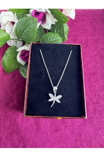 925 ayar kelebek motifli zirkon taşlı gümüş kolye