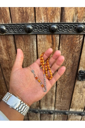 alpaka püsküllü arpa kesim minik taneli bilek boy hareli sıkma kehribar