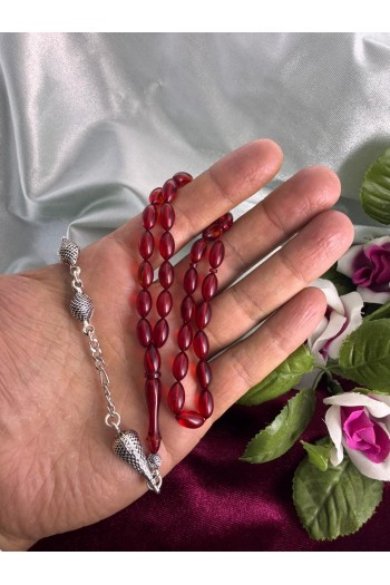alpaka püsküllü ateş kırmızısı arpa kesim ateş kehribar
