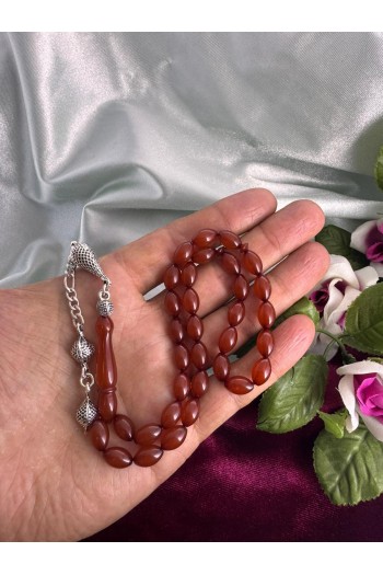 alpaka püsküllü portakal rengi arpa kesim sıkma kehribar