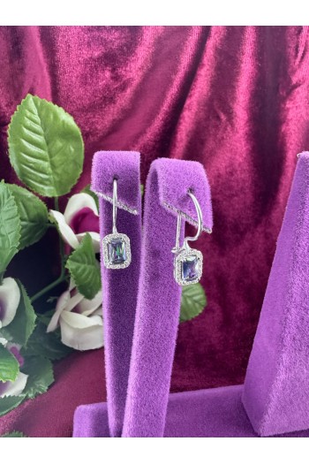 baget tasarım his taşlı 925 ayar gümüş küpe