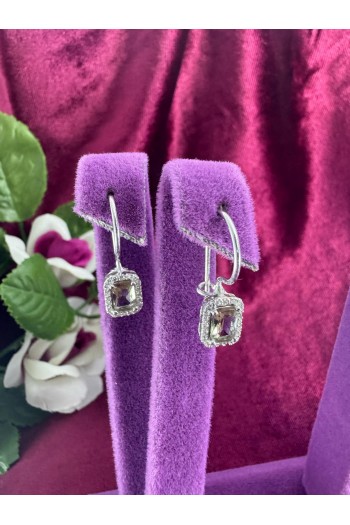 baget tasarım zultanit taşlı 925 ayar gümüş küpe