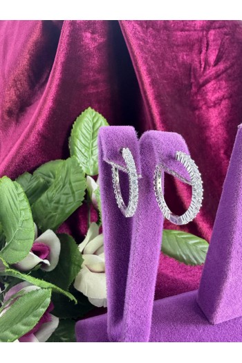 baget taşlı tamtur 925 ayar gümüş küpe