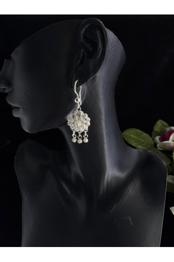 bereket model motifi sallantılı model el işi telkari gümüş küpe 