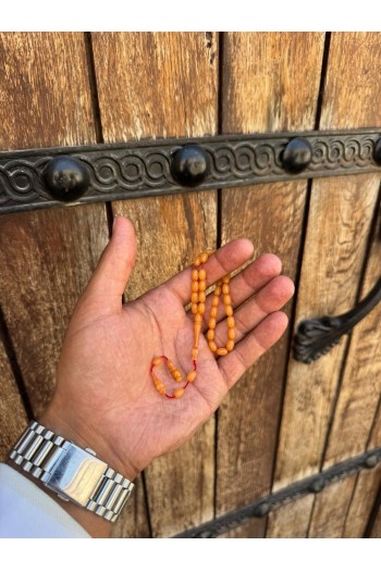 Beyaz hareli minik ölçü bilek boy sıkma kehribar 