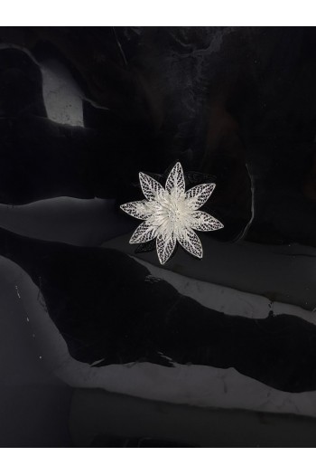 Çarkıfelek Sarmaşığı Saat Çiçeği Model El Işi Telkari Gümüş Broş & Yaka İğnesi 