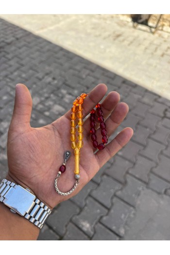 çok renkli bilekboy alpaka püsküllü toz kehribar