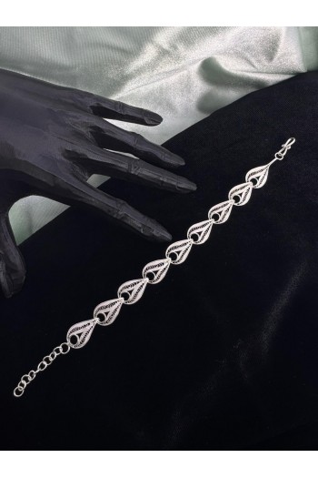 damla model beraberlik motifi El Işçiliği Telkari Gümüş Bileklik