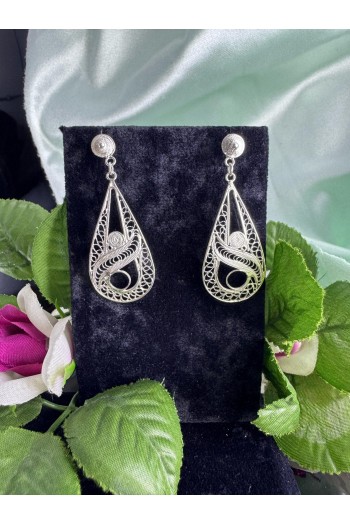 Damla sarmal model 925 ayar telkari gümüş küpe