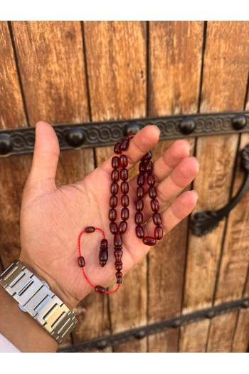 fırınlanmış içi şeffaf hareli kahverengi temiz işçilikli sistemli sıkma kehribar 