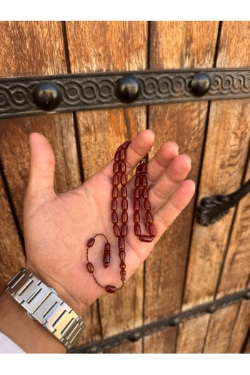 fırınlanmış koyu kahverengi temiz işçilikli sistemli sıkma kehribar 