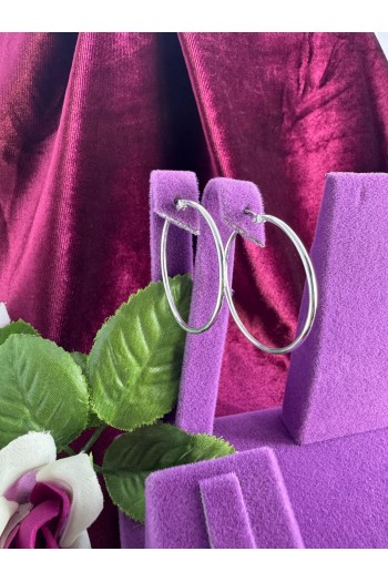 Halka model 925 ayar sade gümüş küpe