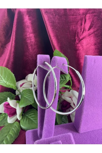 Halka model 925 ayar sade gümüş küpe