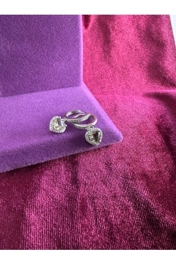 Kalp motifi zultanit zirkon taşlı 925 ayar gümüş küpe