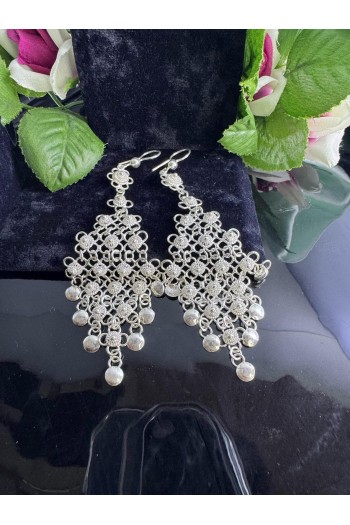 Kişniş model 925 ayar telkari gümüş küpe