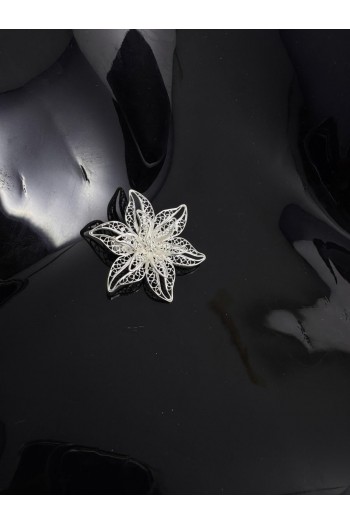 lotus çiçeği motifi El Işi Telkari Gümüş Broş & Yaka İğnesi 