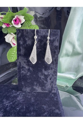 Lüle model 925 ayar telkari gümüş küpe