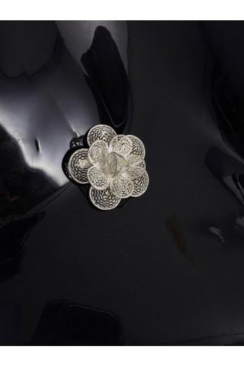 Manolya Çiçeği motifi El Işi Telkari Gümüş Broş & Yaka İğnesi 