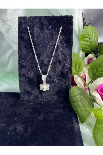 minik çiçek motifi el işi telkari gümüş kolye