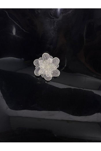 Ortanca Çiçeği  Model El Işi Telkari Gümüş Broş & Yaka İğnesi 