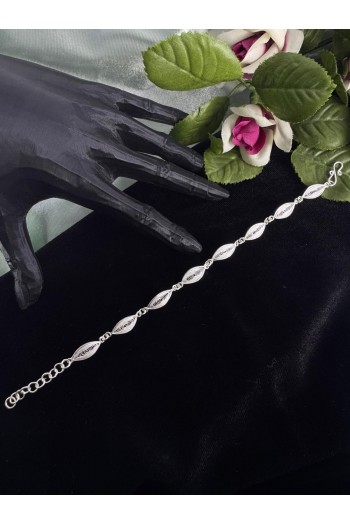 oval tasarım motifi El Işçiliği Telkari Gümüş Bileklik