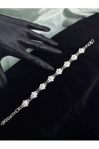 papatya motifi El Işçiliği Telkari Gümüş Bileklik