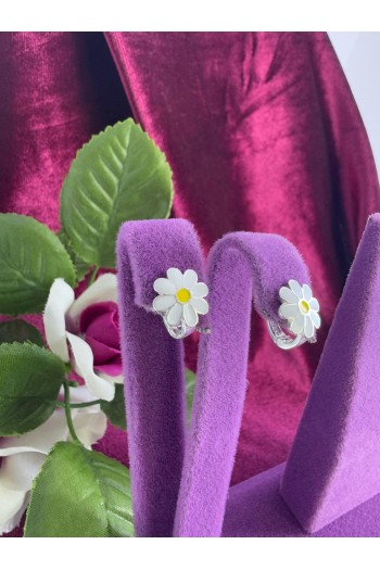 papatya tasarım 925 ayar gümüş çoçuk küpesi