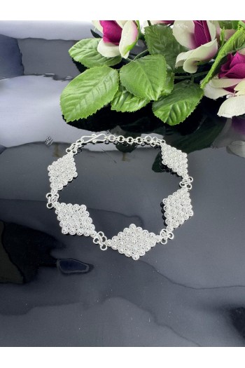 piramit tasarımı El Işçiliği Telkari Gümüş Bileklik