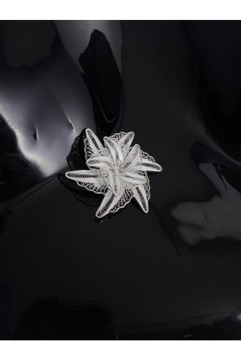 rüzgar güllü motifi El Işi Telkari Gümüş Broş & Yaka İğnesi 