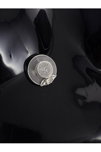 Şapkalı Model El Işi Telkari Gümüş Broş & Yaka İğnesi 