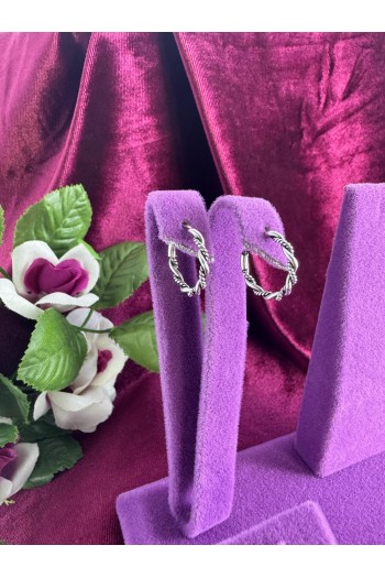 Sarmal tasarım 925 ayar gümüş halka küpe