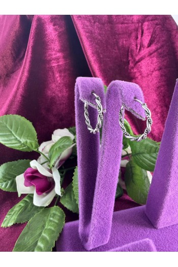 Sarmal tasarım 925 ayar gümüş halka küpe