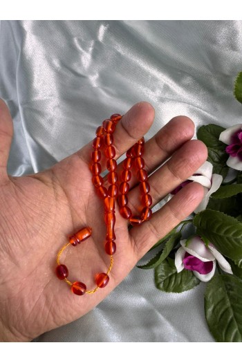 sistem takım bilek boy şeffaf turuncu renkli kanayan bağa kehribar