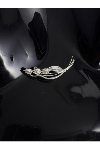 üçlü çiçek buket motifi El Işi Telkari Gümüş Broş & Yaka İğnesi 