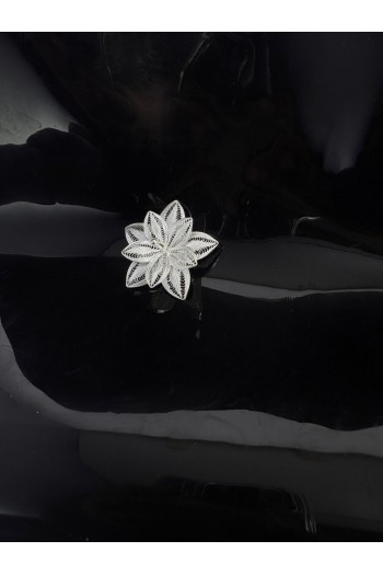 Yasemin Çiçeği Model El Işi Telkari Gümüş Broş & Yaka İğnesi 