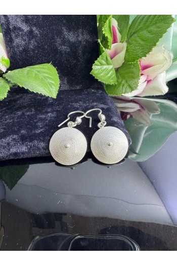 Yuvarlak model 925 ayar telkari gümüş küpe