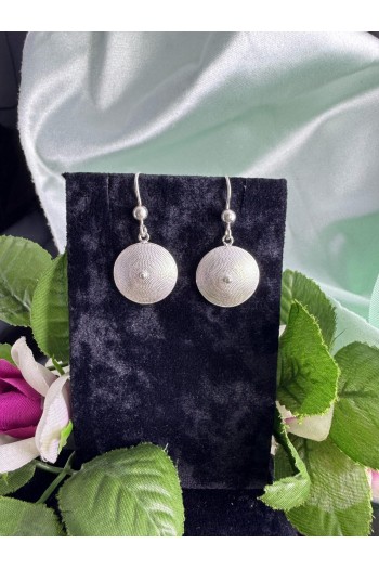 Yuvarlak model 925 ayar telkari gümüş küpe