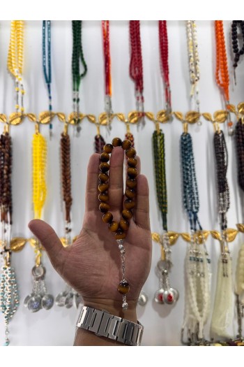 çift renkli doğal taş maskot tesbih bilekboy
