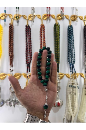 çift renkli doğal taş maskot tesbih bilekboy