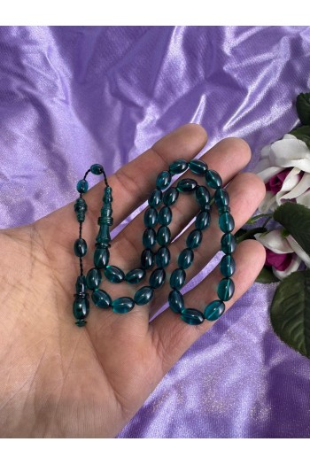 immame halkalı şeffaf turkuaz bilek boy ateş kehribar tesbih